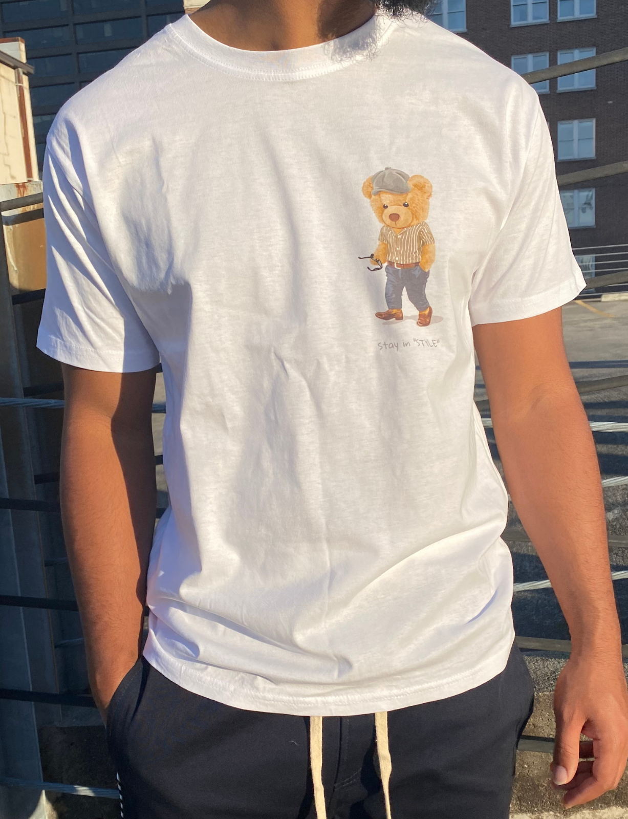 Unisex "Teddy Bear" Graphic Tee - White