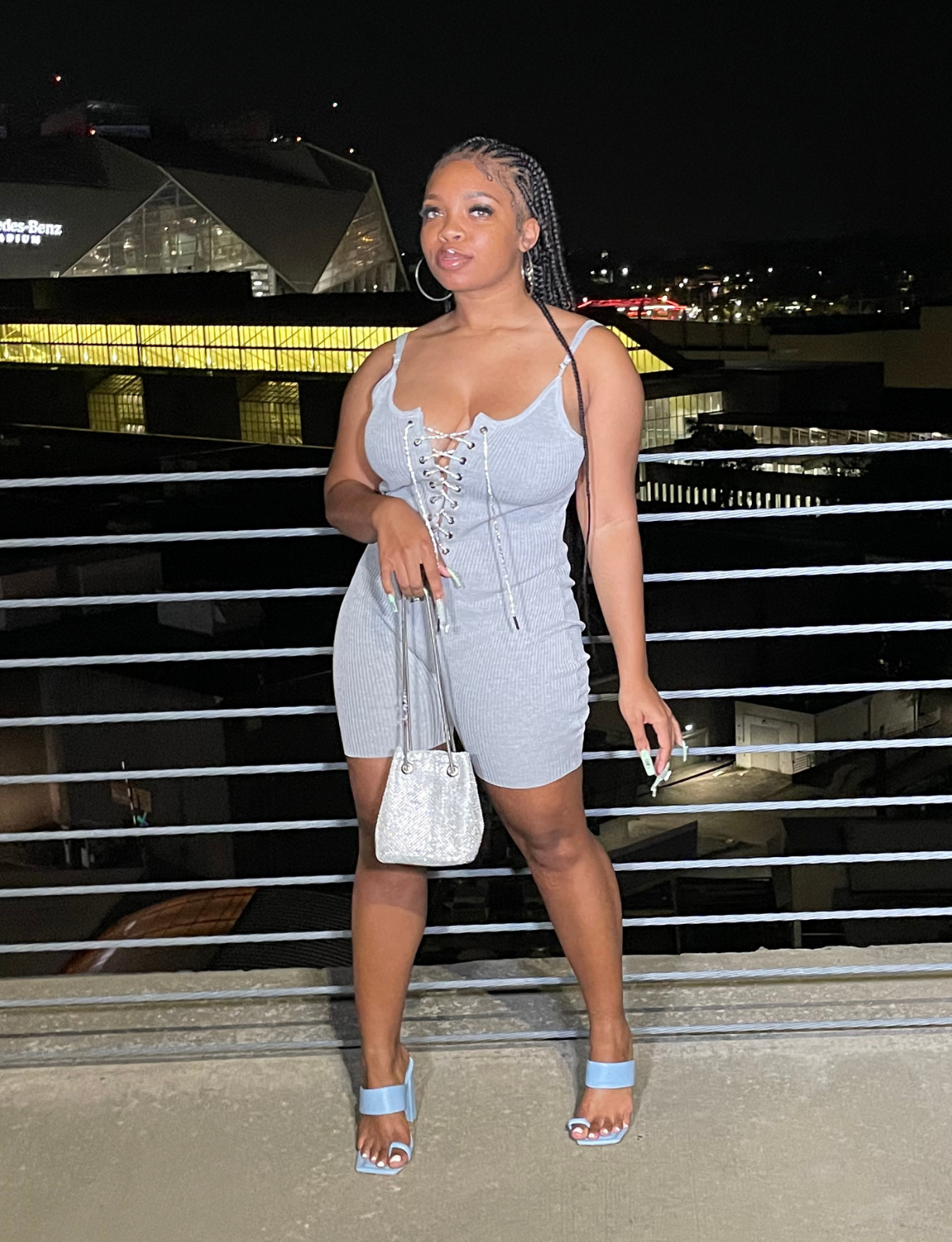 "Girls Night" Romper - Gray Biker Short Romper