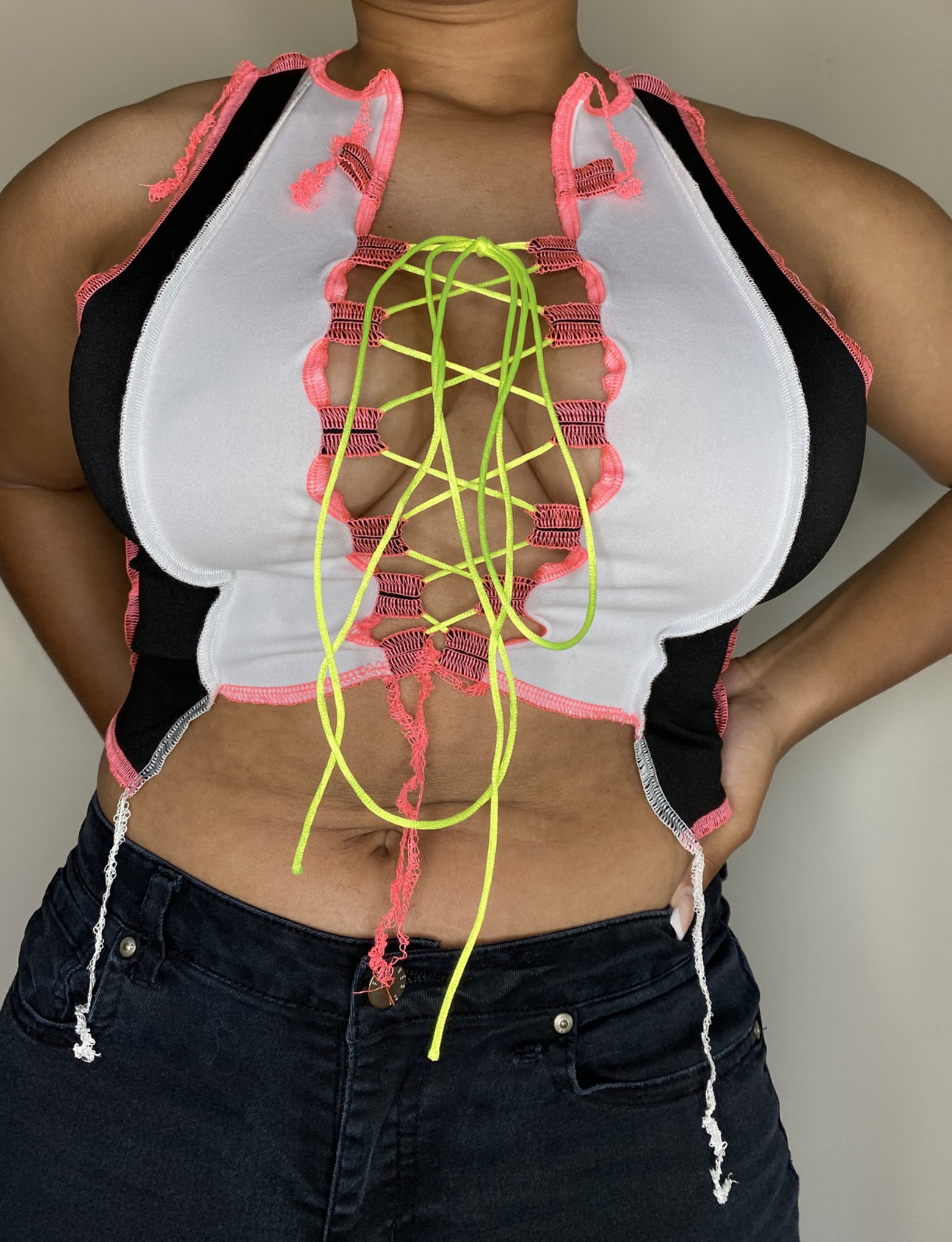 "Tied Up" Neon Crop