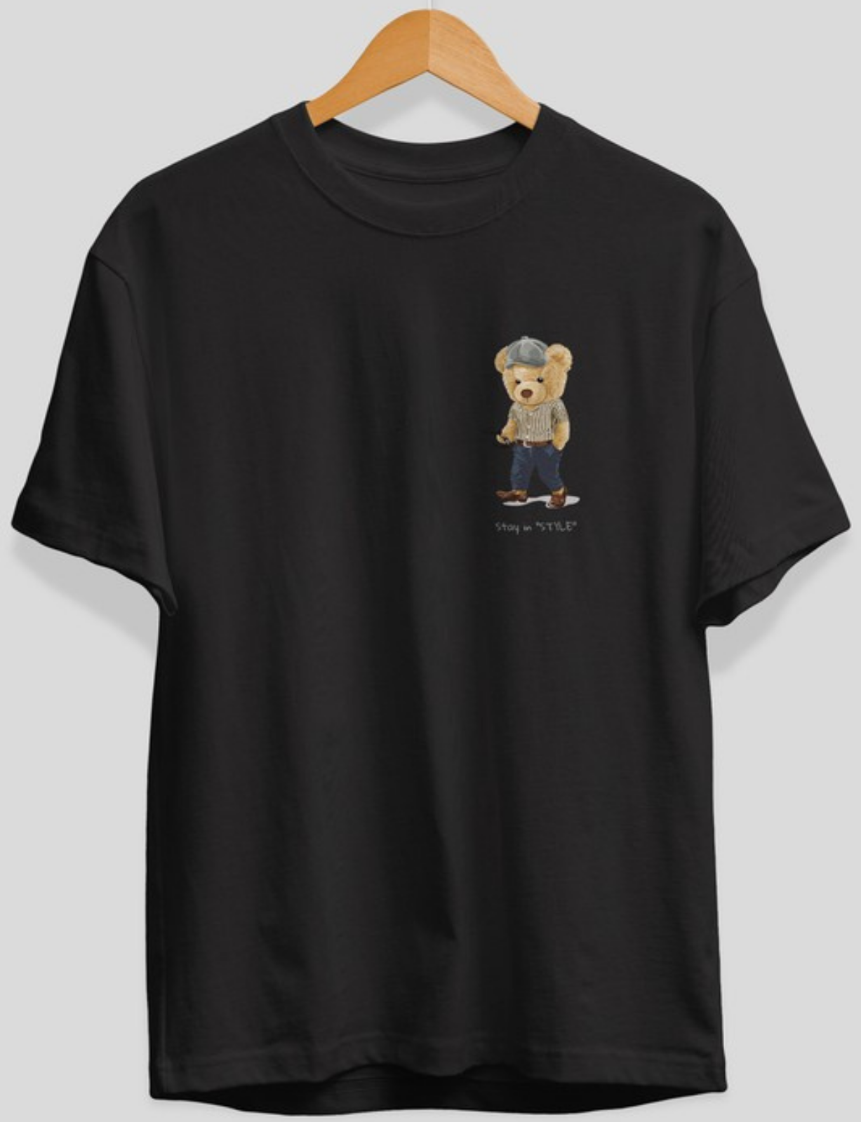 Unisex "Teddy Bear" Graphic Tee - Black