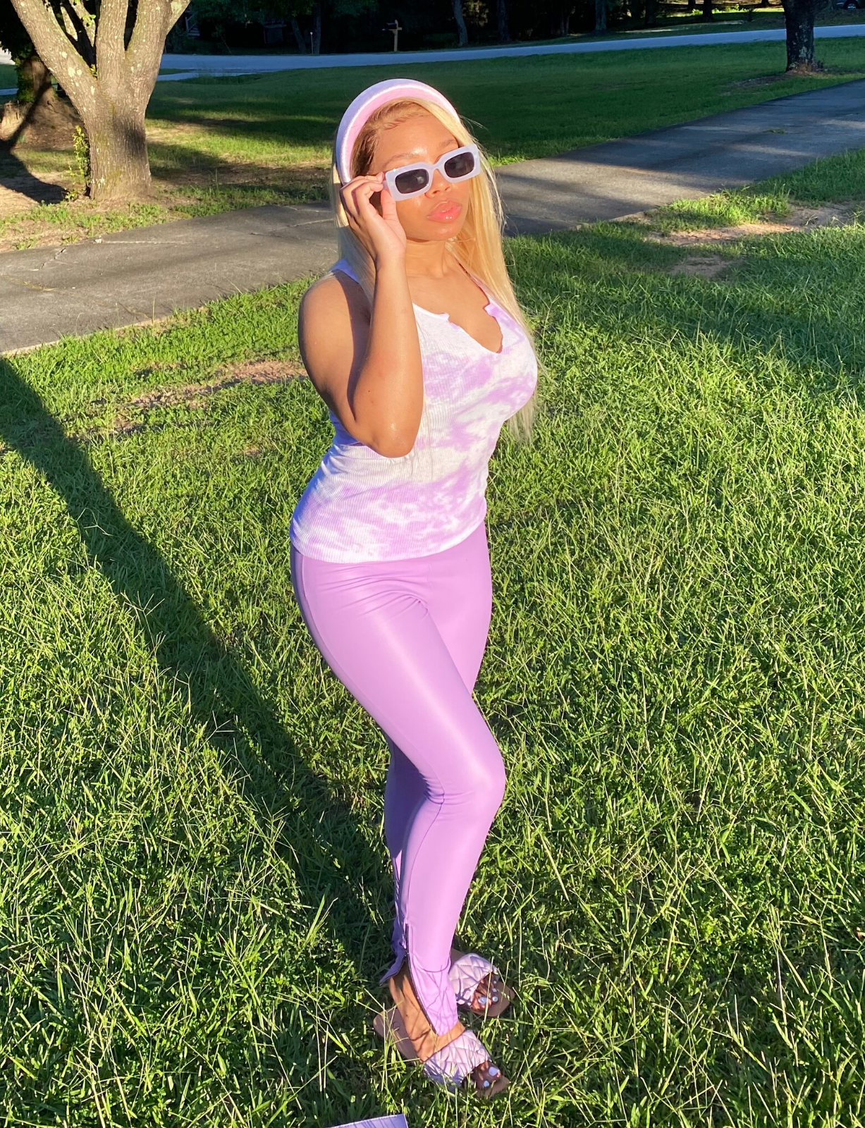 "Lavender Barbie" Wax Pants