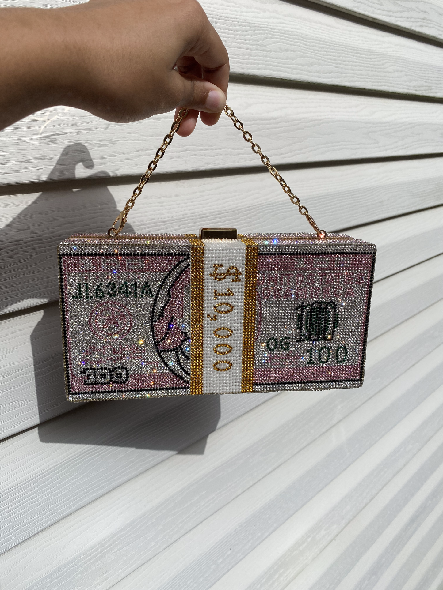 "You Got Moneyyy" Purse - Pink $10,000 Money Rhinestone Purse