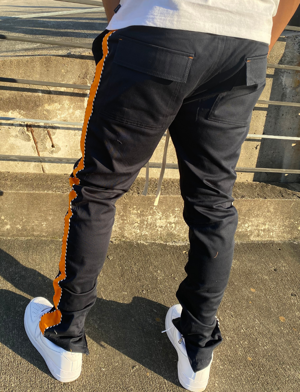 "Nightcrawler" Navy/Orange Twill Pants