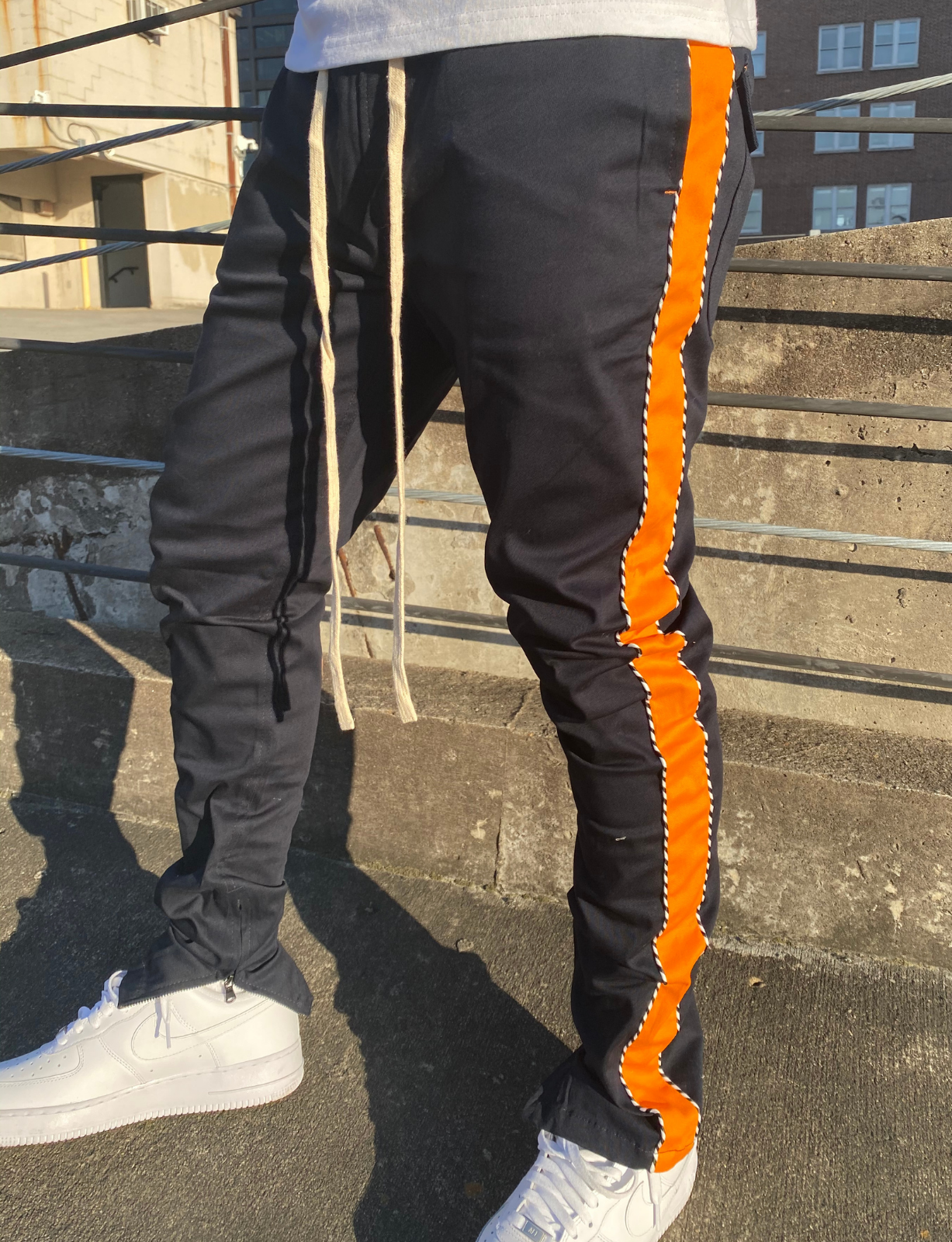 "Nightcrawler" Navy/Orange Twill Pants